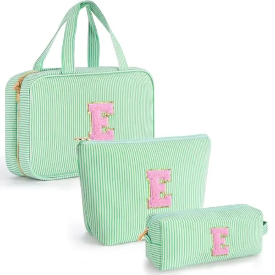 

Initial Toiletry Bag for Women - Monogram Cute Makeup Bags Cosmetic Toiletry Pouch Make Up Case for Women Her Friend Friendship