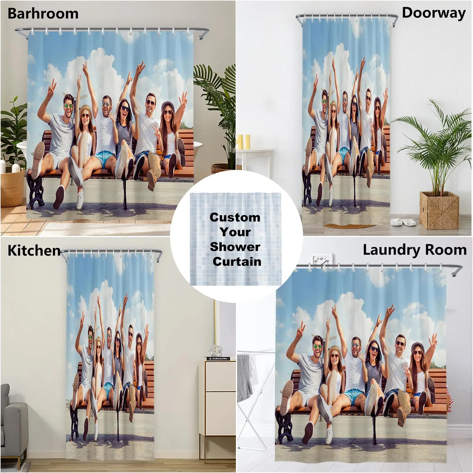 Custom Shower Curtain Personalized Shower Curtains Design Your Own Text Logo Photo Shower Curtains for Bathroom Funny Gifts