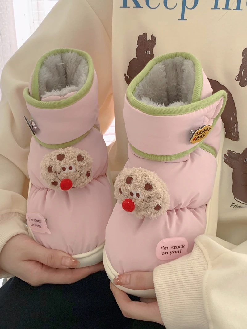 Couple Wears Versatile Waterproof Cotton Boots Shoes Outside Boots Men And Women Winter Cookie Snow Shoes