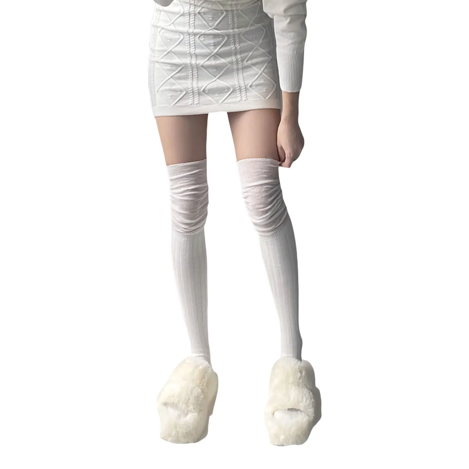 

Женские эластичные чулки выше колена, модные, удобные, дышащие, на все сезоны