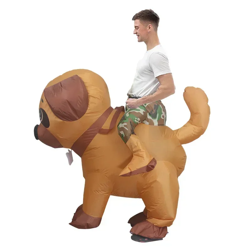 MN1 divertido disfraz inflable de perro Pug, traje de cachorro, fiesta elegante, encantador vestido de Carnaval de Halloween para adultos 8/yG