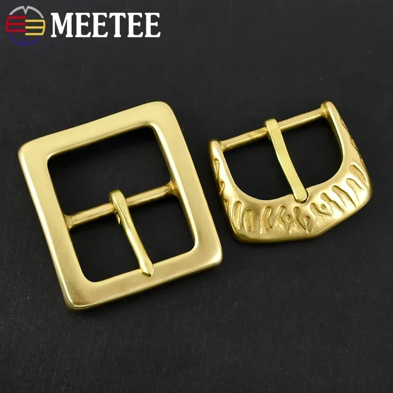 1Pc Meetee 45mm Solid Brass Belt Buckle Copper Pin Buckles Head for 4.3-4.4cm Belts DIY Jeans Clothe Decoration Accessories