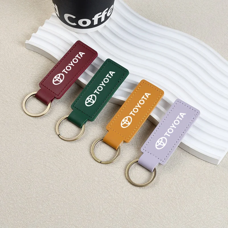 سلسلة مفاتيح جلدية للسيارة كيرينغ نمط جديد بسيط لتويوتا كورولا كامري Rav4 يارس هايلكس بريوس أوريس شر أفينسيس سباق ميراي #2