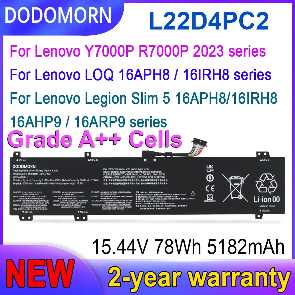 High Quality L22D4PC2 Battery For Lenovo Legion Slim 5 16APH8 16IRH8 LOQ 16APH8 16IRH8 Y7000P R7000P Factory Direct Sales