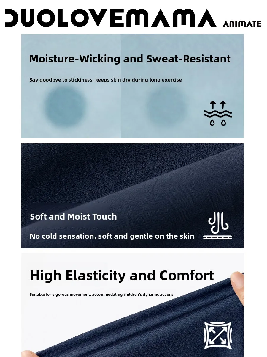 Quick Dry Long Sleeve T-Shirt for Kids Comfortable Sport Base Layer DUOLOVEMAMA Color Block High Elasticity Unisex Clothing