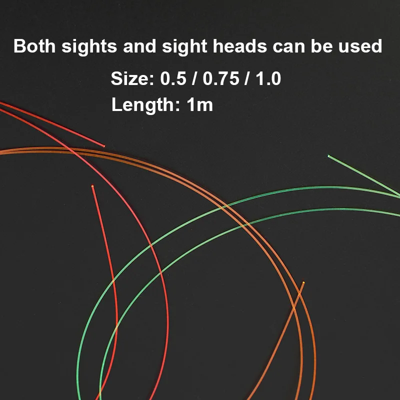1m Compound Bow Sight Fiber Optic 0.5/0.75/1.0mm Replacement Archery Accessories Red Green Orange Slingshot Hunting Fiber Pin