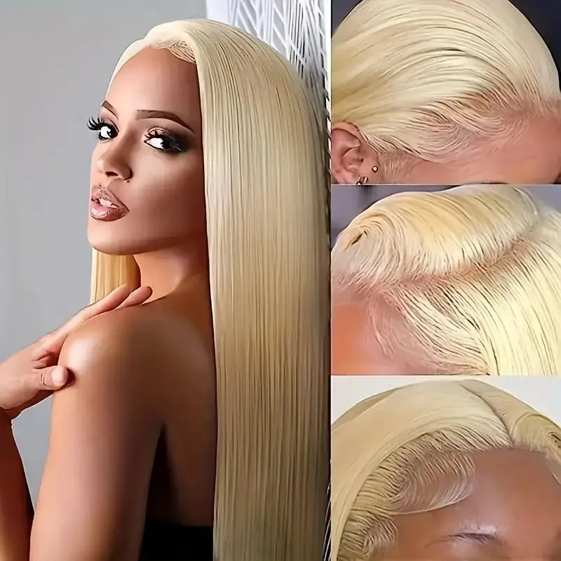 Rosabeauty Blonde 613 HD Transparent Straight Lace Front Human Hair Wigs 13x4 Glueless 13X6 Frontal Wig Preplucked 250% 40Inch