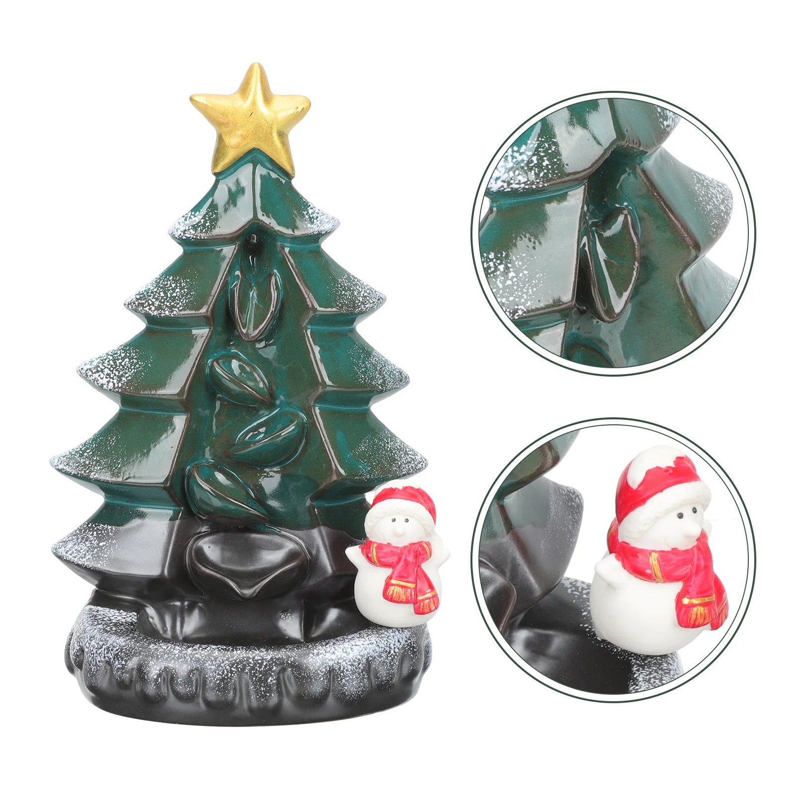 

Handcrafted Christmas Tree Incense Burner Back-Flow Holder for Living Room Bedroom Office Meditation and