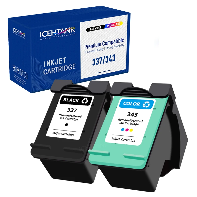 Icehtank 337XL 343XL Ink Cartridges Compatible For HP337 343 For HP Deskjet 6940 6943 6980 6301 6304 6305 k7100 C4110 4140 4150