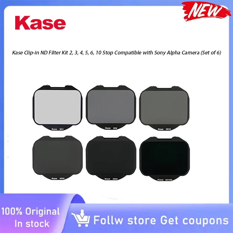 Kase ND Filter Kit Clip-in ND Filter Set 2,3,4,5,6,10 Stop Compatible with Sony Alpha Mirrorless Camera
