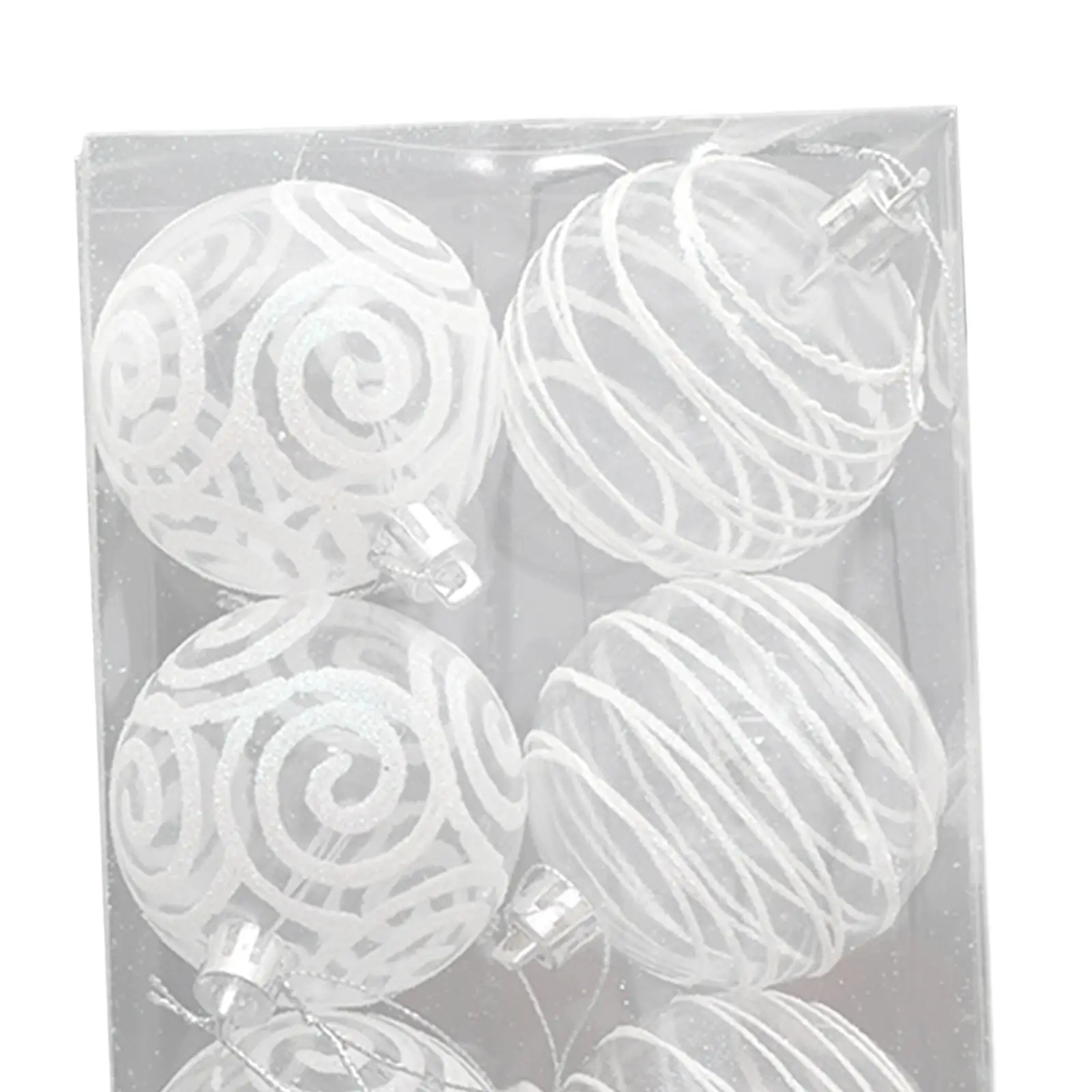 6 قطع من كرات عيد الميلاد الشفافة 60 مم زينة شجرة عيد الميلاد الصغيرة #5