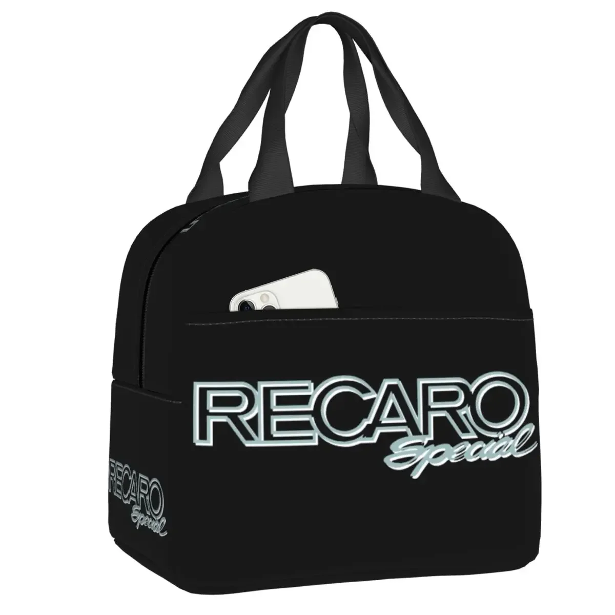 Custom Seat Houndstooth Upholstery Pattern Recaros Lunch Bag Men Women Warm Cooler Insulated Lunch Boxes for Kids School