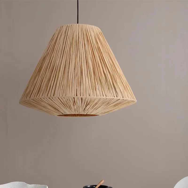

Modern Creative Environmental Pendant Lights LED Grass Art Bedside Handmade Woven Creative Restaurant Decorative Hanging Lamps