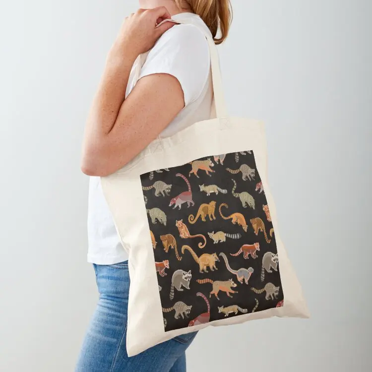 

Raccoons and Relatives: Species of Procyonidae Pattern (Coatis, Olingos, etc) Tote Bag Lady bags ecological bags Women's bag
