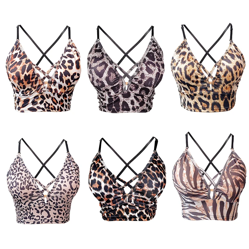 Sexy Latin Dance Bh Mode Leopard Print Top Frauen Tango Rumba Cha Cha Dancewear Praxis Tragen Tänzerin Linie Dance Tops AMY2492