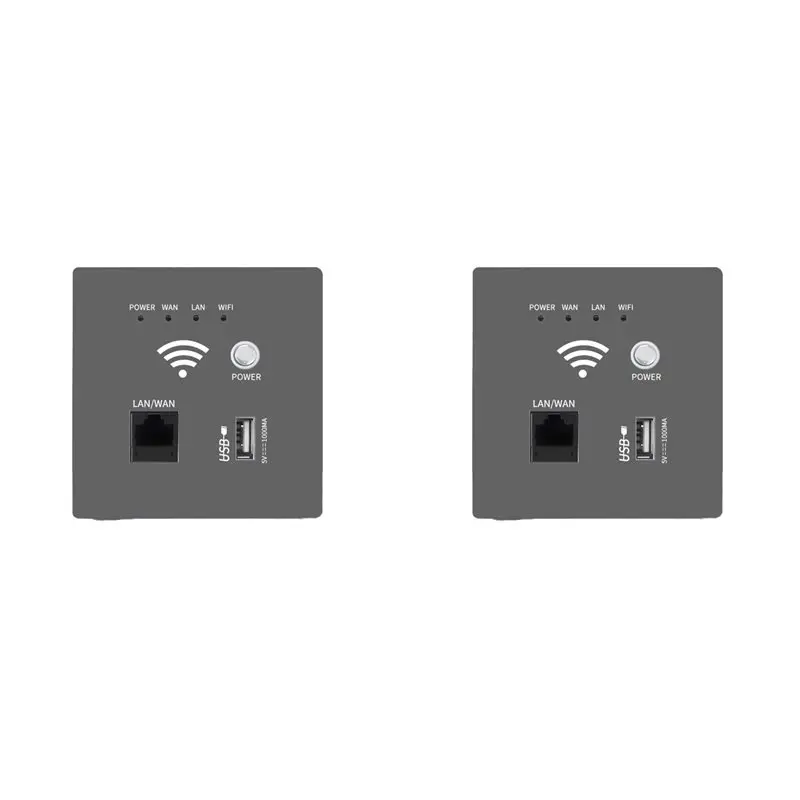 2X 300Mbps 2.4Ghz WIFI Router Wireless Wifi Socket RJ45 AP Relay Smart USB Socket Panel Embedded Wall WIFI Router C