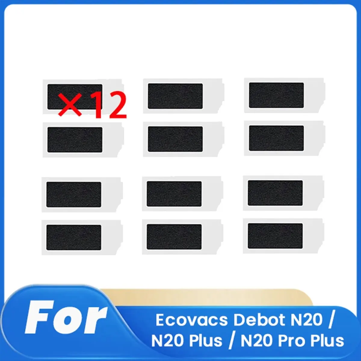 A58Z 12 Pcs Cleaner Filter for Debot N20 / N20 Plus / N20 Sweeping Robot Accessories