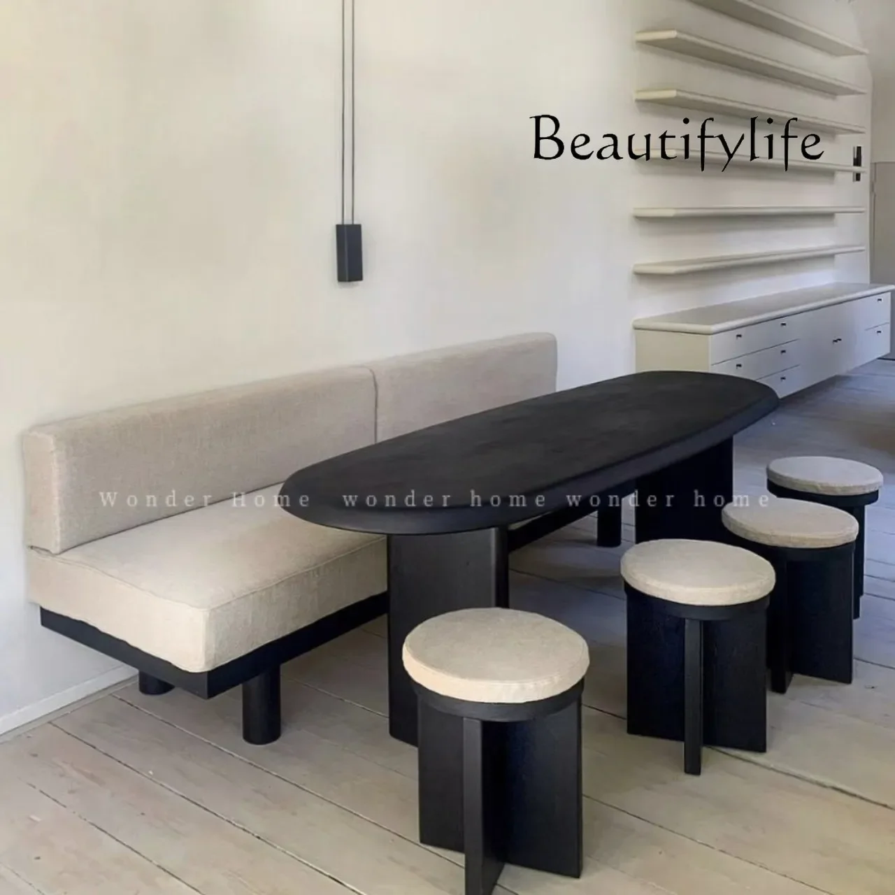 

X Black Modern Medieval Coffee Table Oval Living Room Just Talk Solid Wood Oval Tea Table Ash Wood Square Low Table