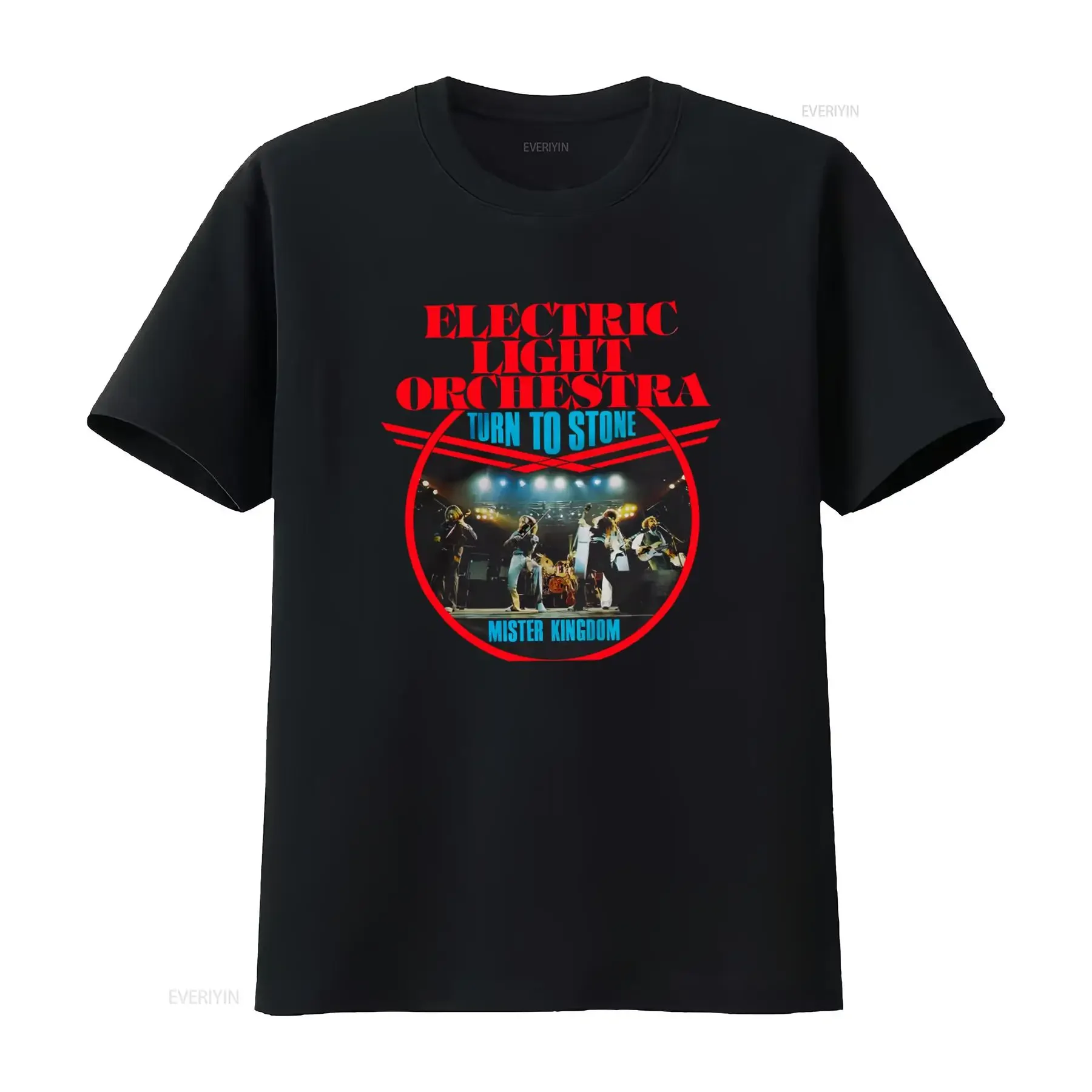 Electric Light Orchestra Rock Band Concert Print T Shirt Turn to Stone Design for Music Lovers vintage Washed Slightly homme