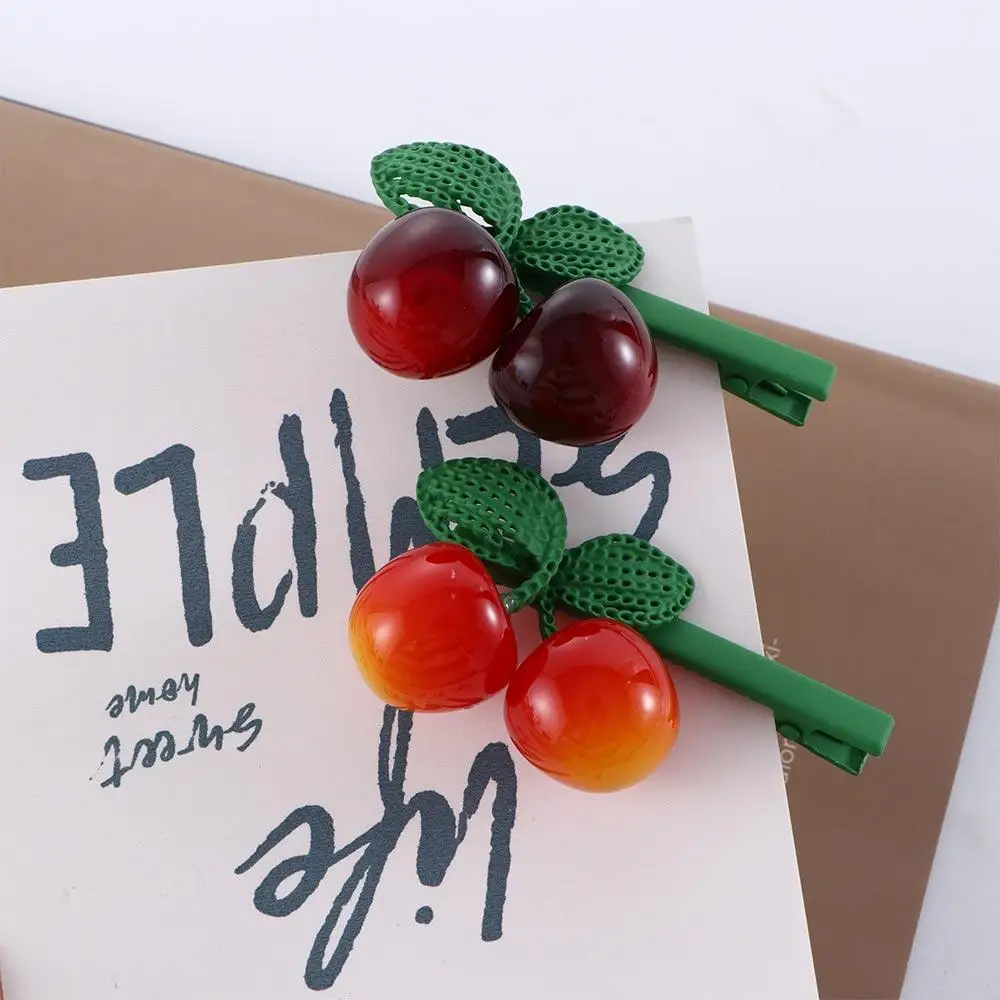 Korean Cute Fruits Cherry Hair Clip Lovely Sweet Barrette for Women Girl Hair Accessories