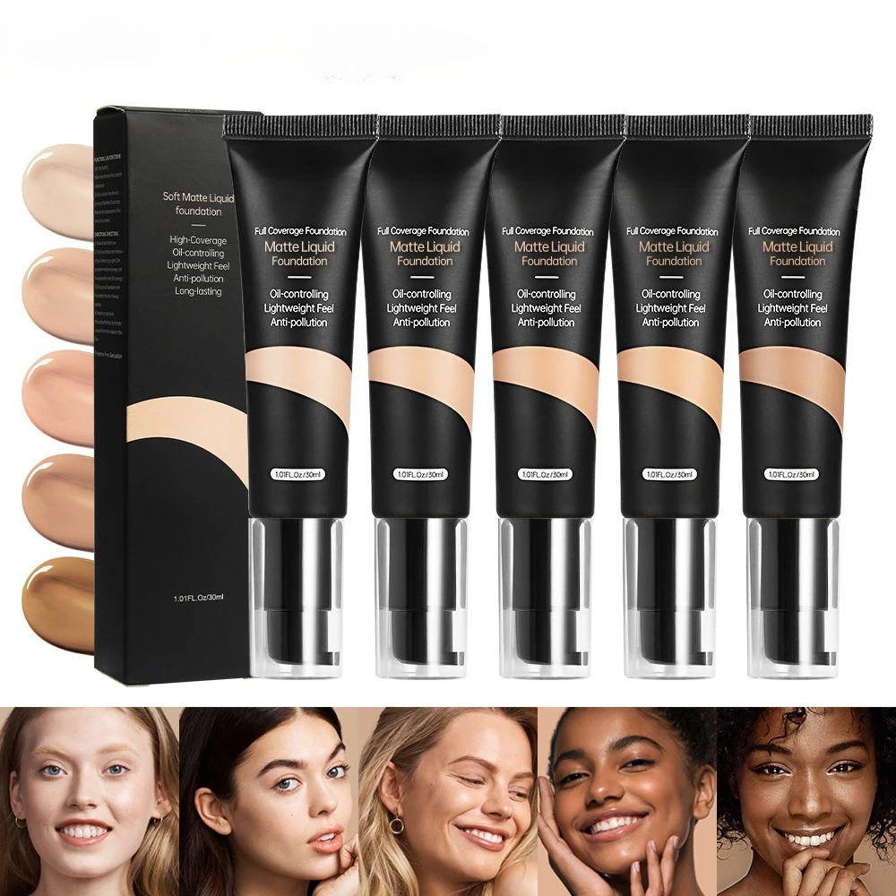Grenzüberschreitender Concealer, flüssige Grundierung, dauerhafte Make-up-Grundierung, wasserfeste Ölkontroll-Grundierung, Creme, puderfreier Concealer