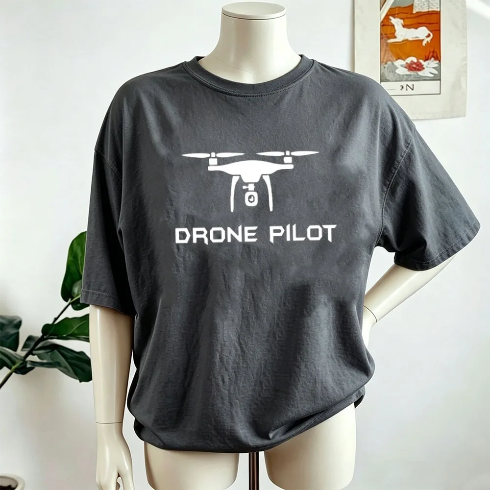 Drone Pilot Novelty Funny Cotton Casual Men T-Shirt Drone Enthusiast Clothes Drone Enthusiast Gift Casual Summer Tees