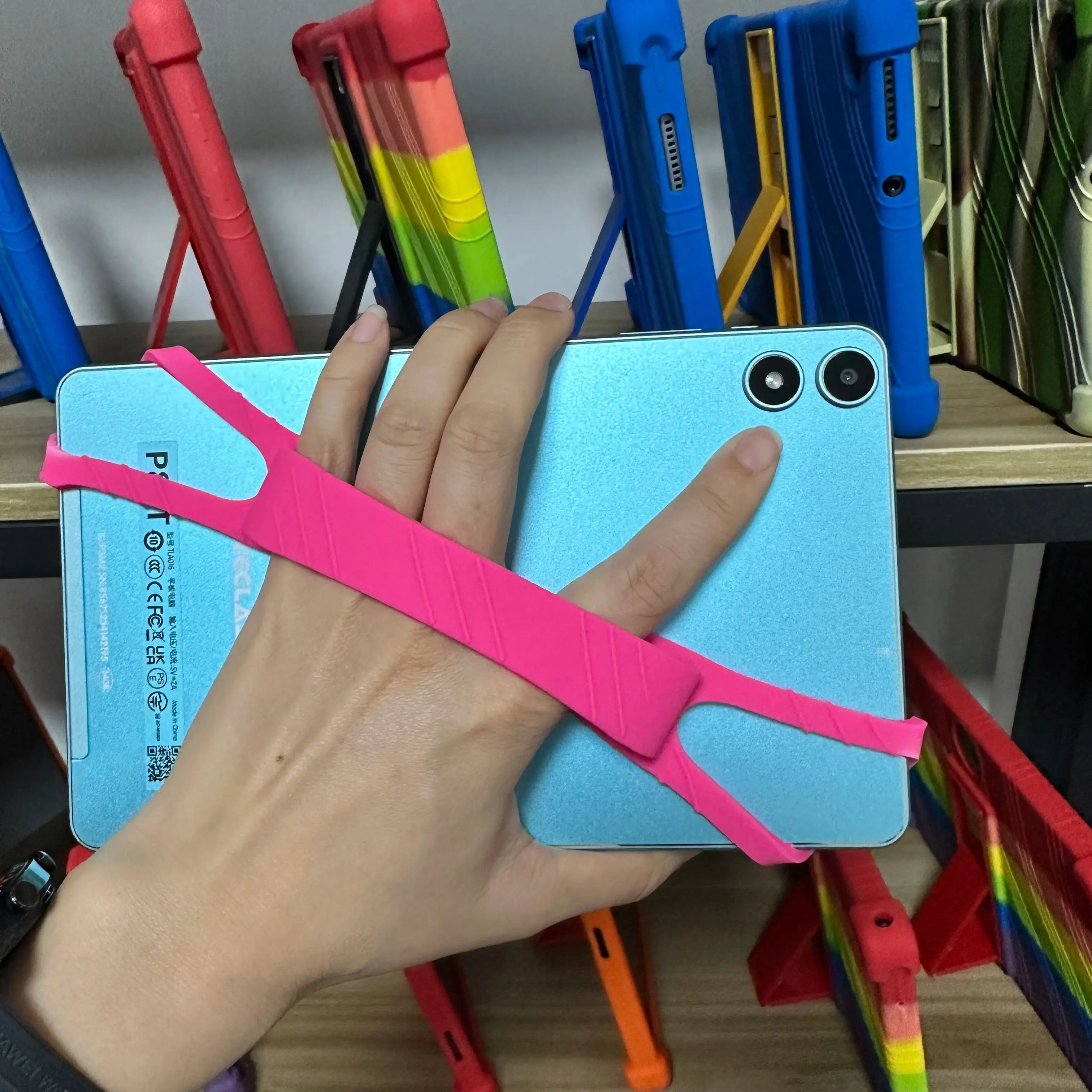 Universal Wrist Strap Stand and Ring for Tablets Silicone with iPad /Samsung Hand Strap Finger Grip Holder High Elasticity Strap