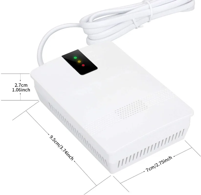 Sensor de fugas de Gas inteligente con enchufe de CA, Detector de Gas Natural CH4 LPG, alarma con luz de indicación