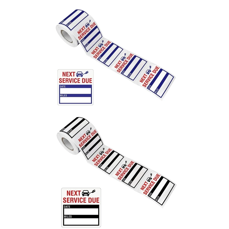 Waterproof Oil Change/Service Reminder Stickers Labels Black Blue Color Decals