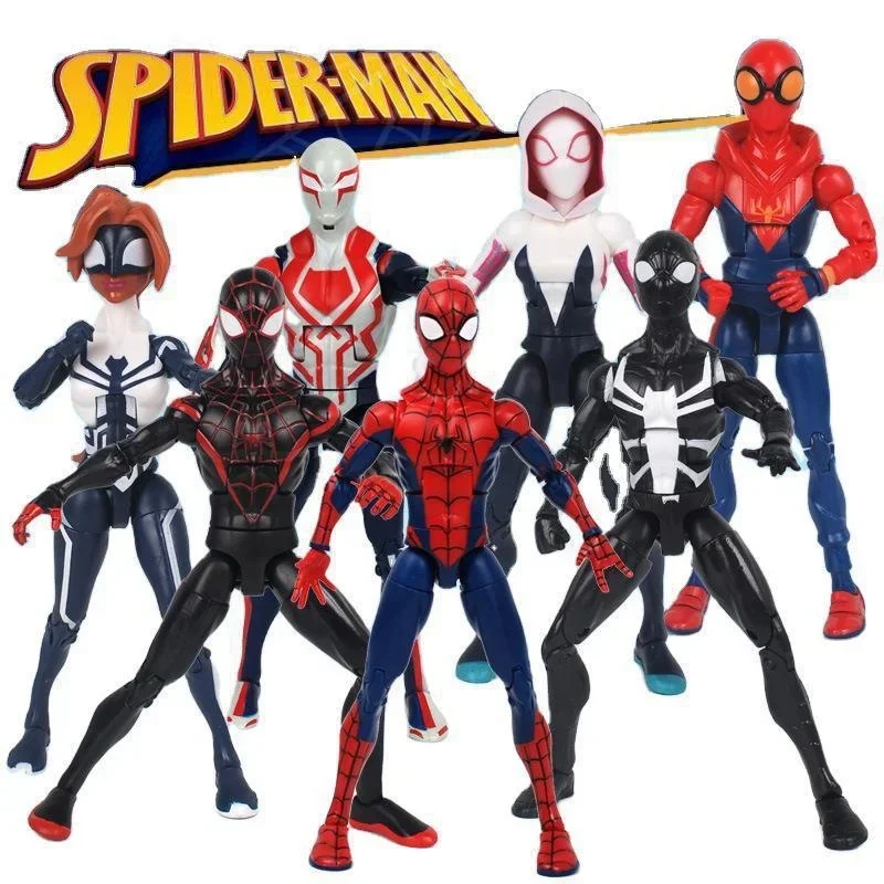 Marvel Legends Avengers Spider Man Into The Spider Verse Action Figure Pvc Ghost Spider Figma Movie Model Collection Toys Gift