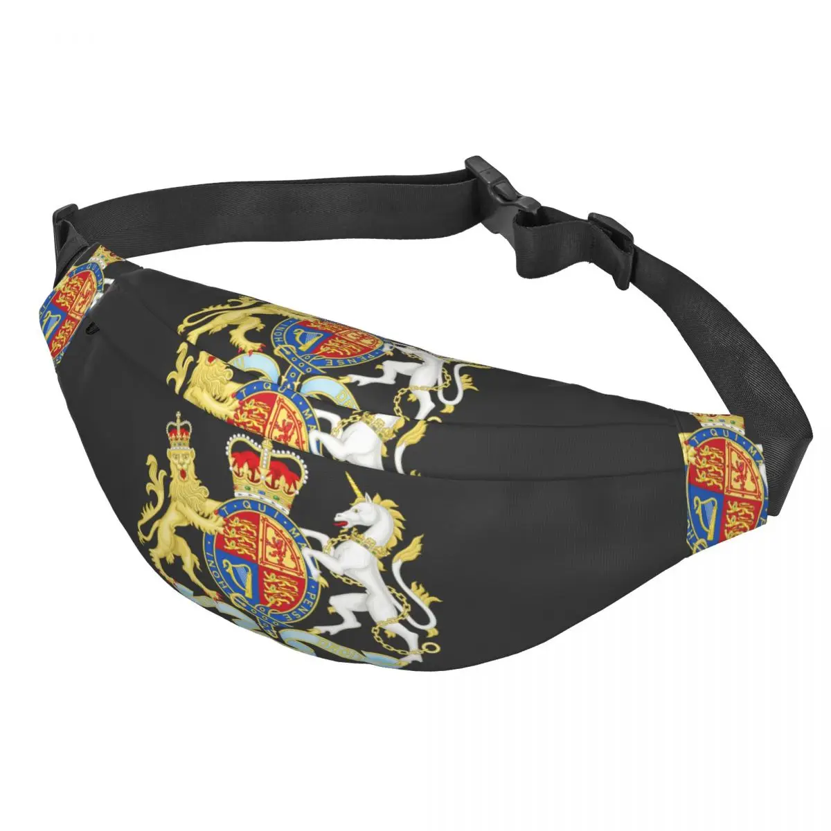 Fashion Royal Coat Of Arms Of The United Kingdom Fanny Pack Travel Hiking Men Women Sling Crossbody Waist Bag Phone Money Pouch