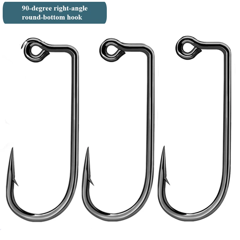 High Carbon Steel 90º Black Nickel Hook 8225 Electroplated Corrosion-Resistant Round Bottom Single Hook JIG Bulk Manufacturer