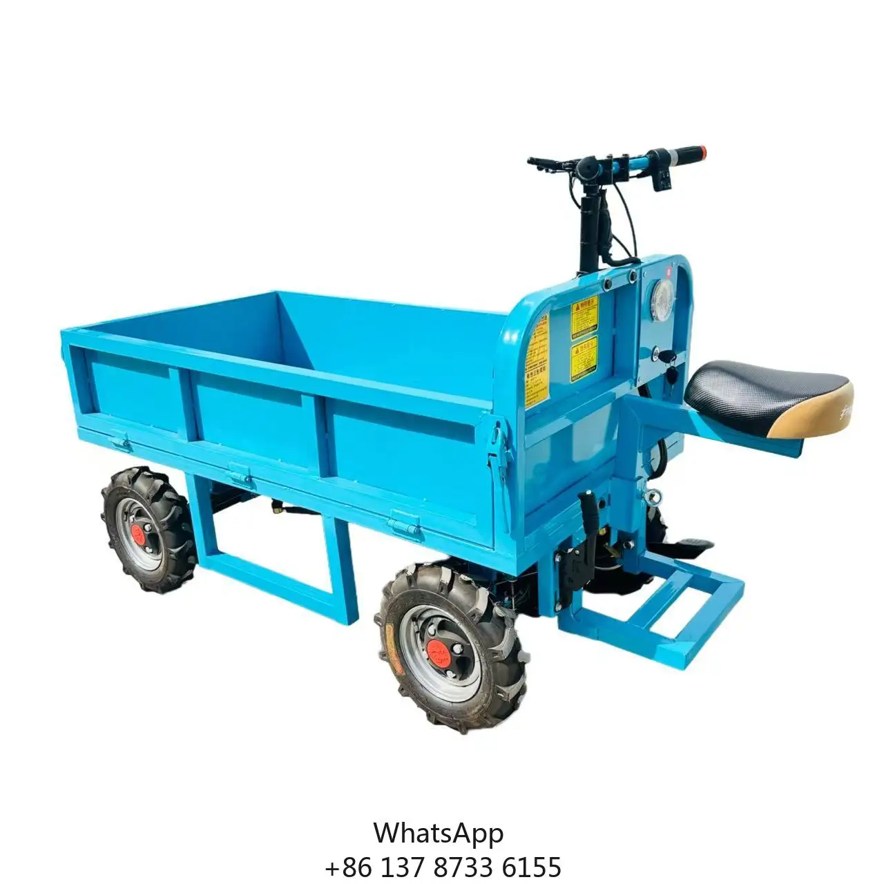Electric Four-Wheeled Flatbed Transport Cart Motor For Warehouse Logistics Company Factory Cargo Construction Machinery