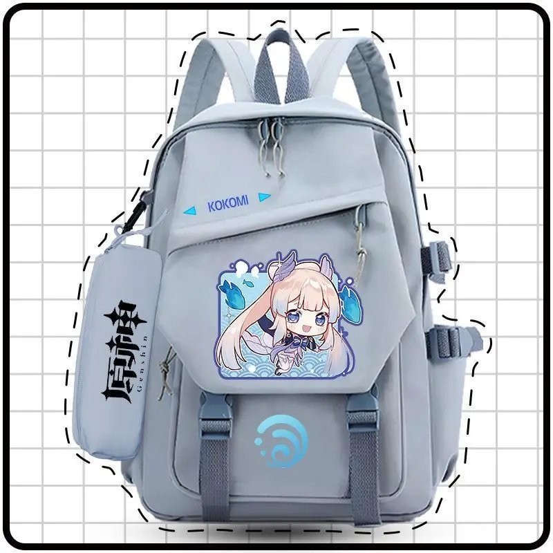 Genshin Impact Merchandise Cartoon Anime Backpack Primary And Middle Students, Large Capacity Lightweight School Bag For Grades