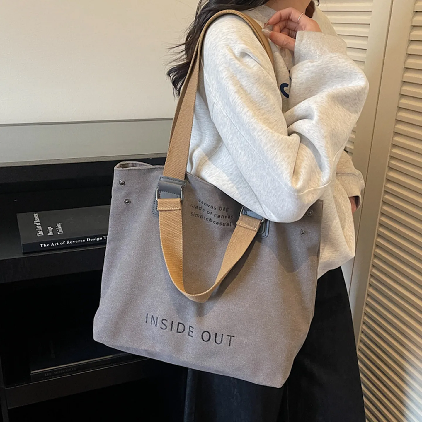 

Модные холщовые сумки с принтом 2026 года: женские городские сумки-тоут большой вместимости, универсальные, для студентов, для ноутбука, на плечо