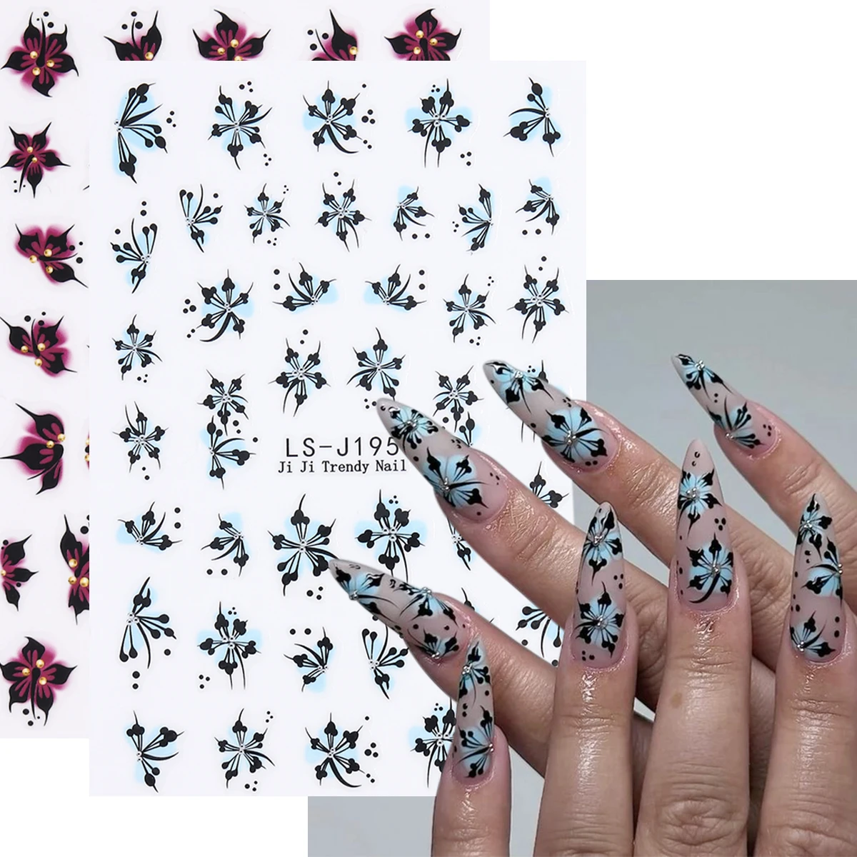 Spring/Summer Floral Nail Stickers: DIY Hibiscus Flower Nail Art - Elegant and Stylish Style, Sliding Nail Art Decorations