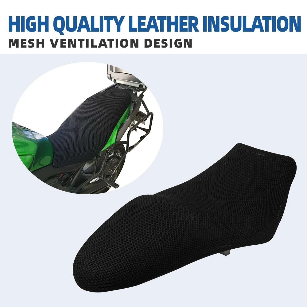 Motorcycle Accessories Rear Seat Cowl Cover 3D Mesh Net Waterproof Sunproof Protector For Kawasaki Versys 650 Versys650 KLE 650