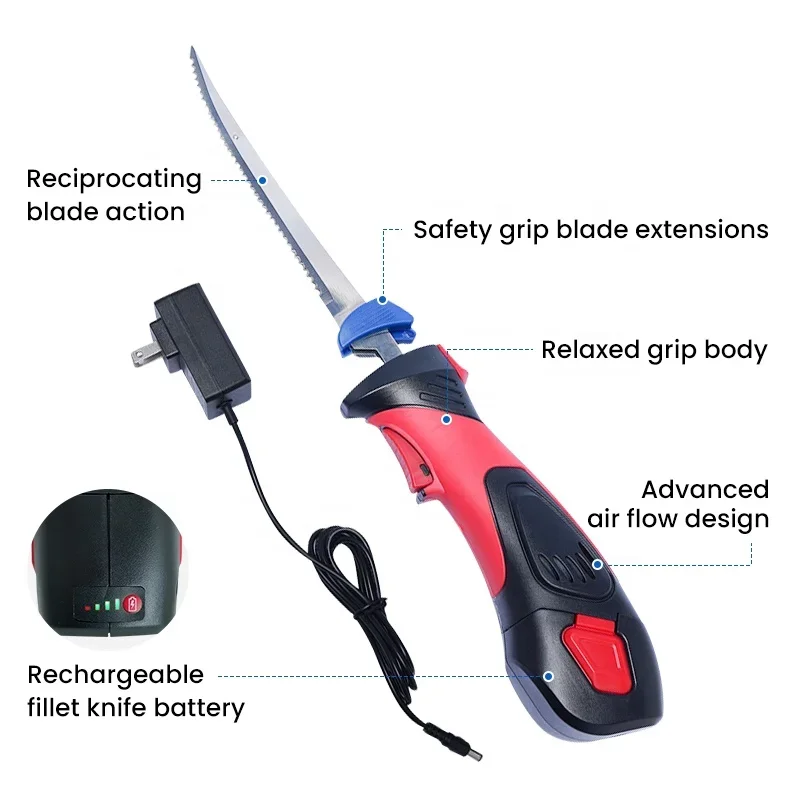 Replacement Rechargeable Battery Electric Meat Knife Electric Bread Knife Lithium Lon Cordless Fillet Knife  to Fillet Fish