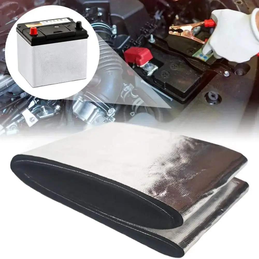 

Aluminum Foil Car Battery Insulation Kit Fireproof Thermal Protection Battery Cover Heat Shield Battery Wrap Automotive