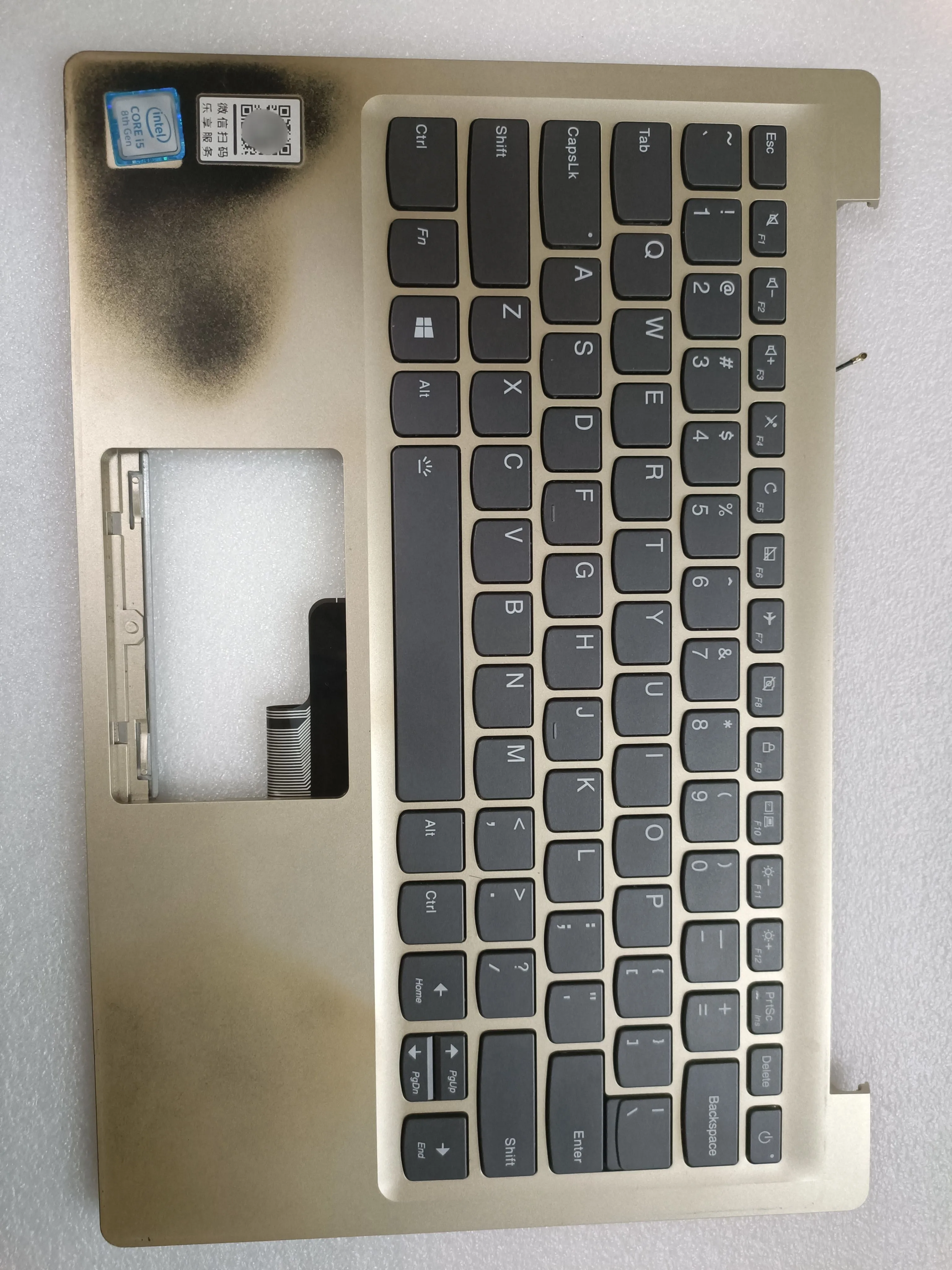 

Used Original US English Backlit Keyboard with Shell C Cover Palmrest Upper Case for Lenovo Chao 7000-13 Laptop Gold