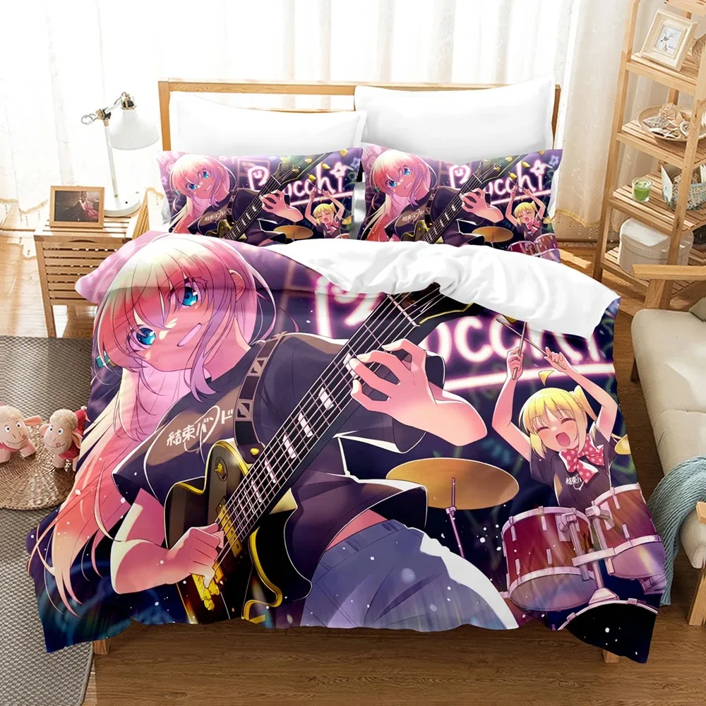 3D Anime Bocchi the rock Bedding Sets Duvet Cover Set With Pillowcase Twin Full Queen King Bedclothes Bed Linen Home Textiles