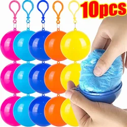 Portable Mini Raincoatball Thicken Disposable Raincoats Cape for Adults Emergency Waterproof Raincoats Ball with Keychain Unisex