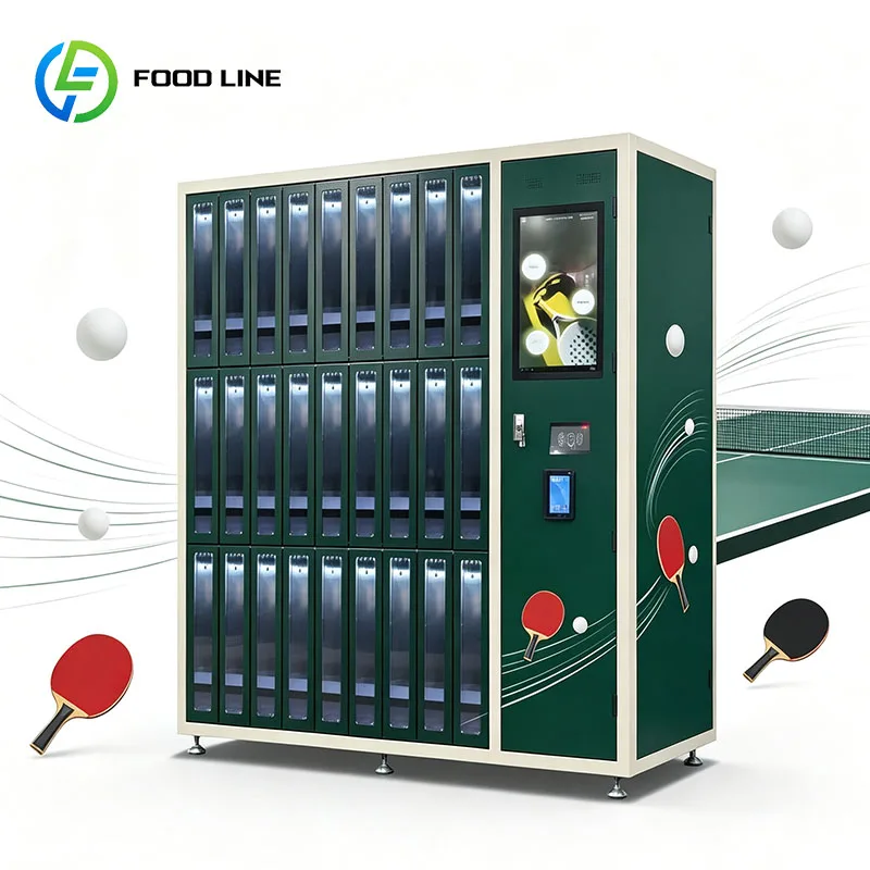 Table Tennis Racket Vending Machine Smart Locker Ping Pong Balls Touchscreen Payment Sports Equipment Customized