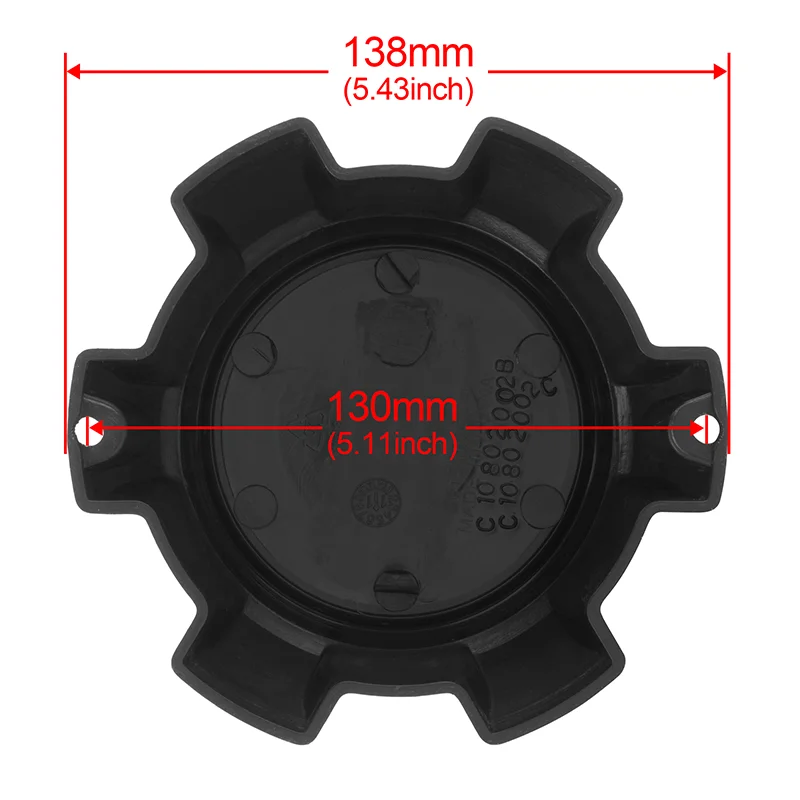 4pcs 138mm/5.43in 85mm/3.34in Center Cap Cover Wheel Hub for #C101711 #C612102CAP #C10802002B #C10802002C Vehicles Matte Black