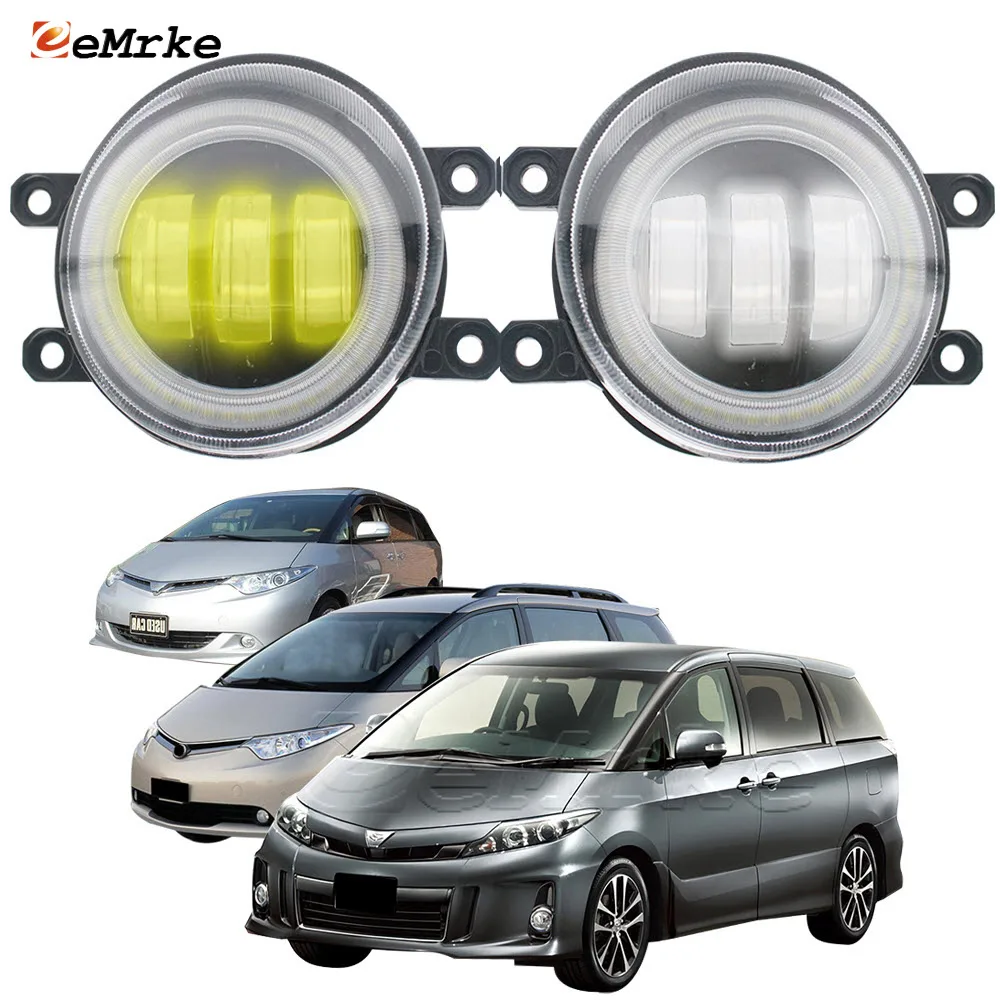 

Left+Right Led Fog Lights with Lens DRL for Toyota Estima 2008-2016 not Estima Aeras Front Bumper Daytime Running Lamp