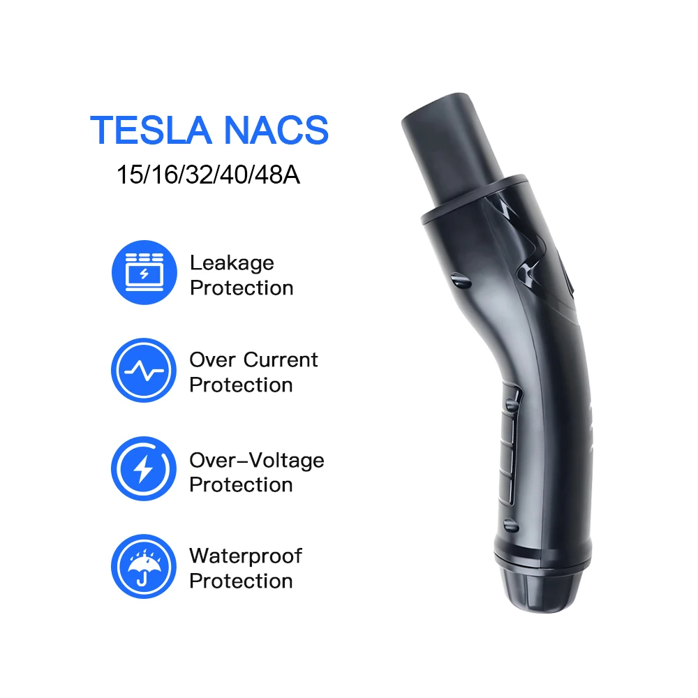 KOLANK Tesla NACS Socket Electric Car Charging EV Charger Tesla Plug 16A 32A 40A 50A Current Electric Car Side for Model 3 X Y S