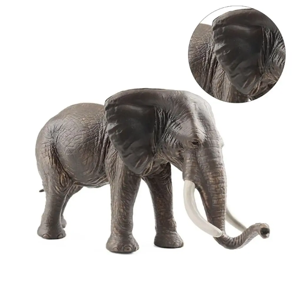 Wild Large Elephant Figurine Plastic Handmade Simulation Elephant Model Realistic Mini Animal Statue Children Cognitive Toys