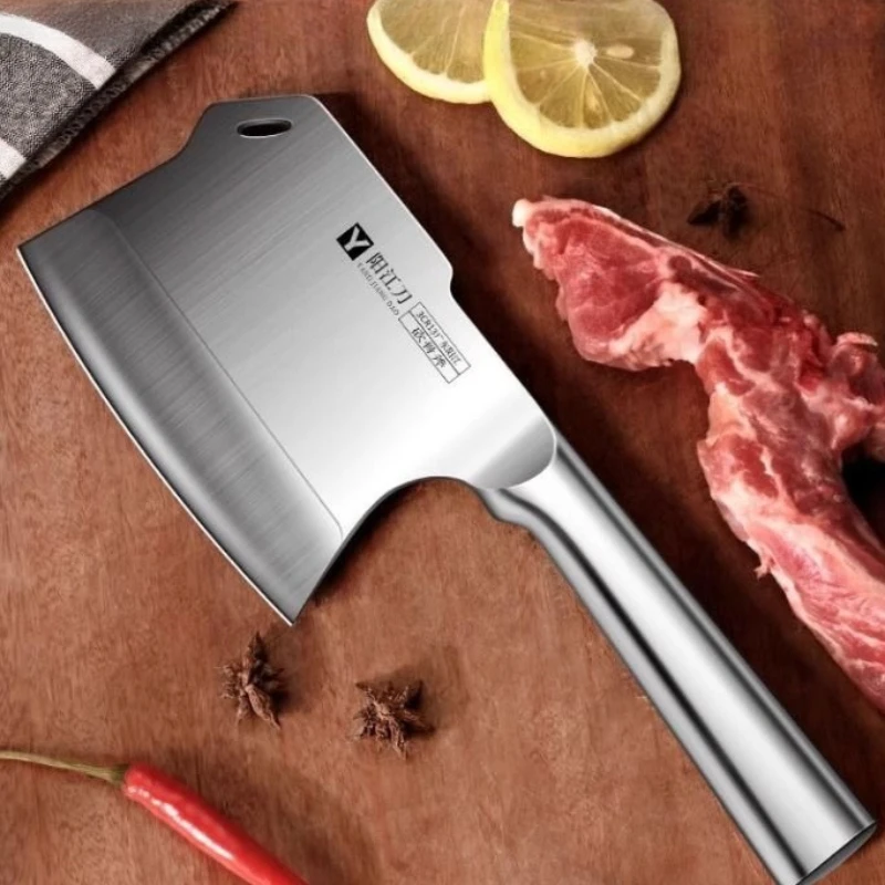 

Stainless Steel Bone Chopping Knife Forged Butcher Cleaver for Home Commercial Kitchen Use Easy Cut Big Bone Heavy Duty Tools