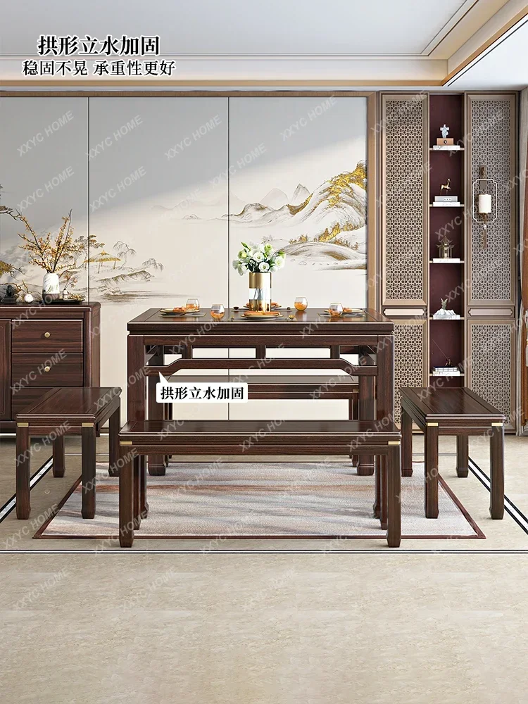 Solid wood eight immortals table living room household simple square dining table