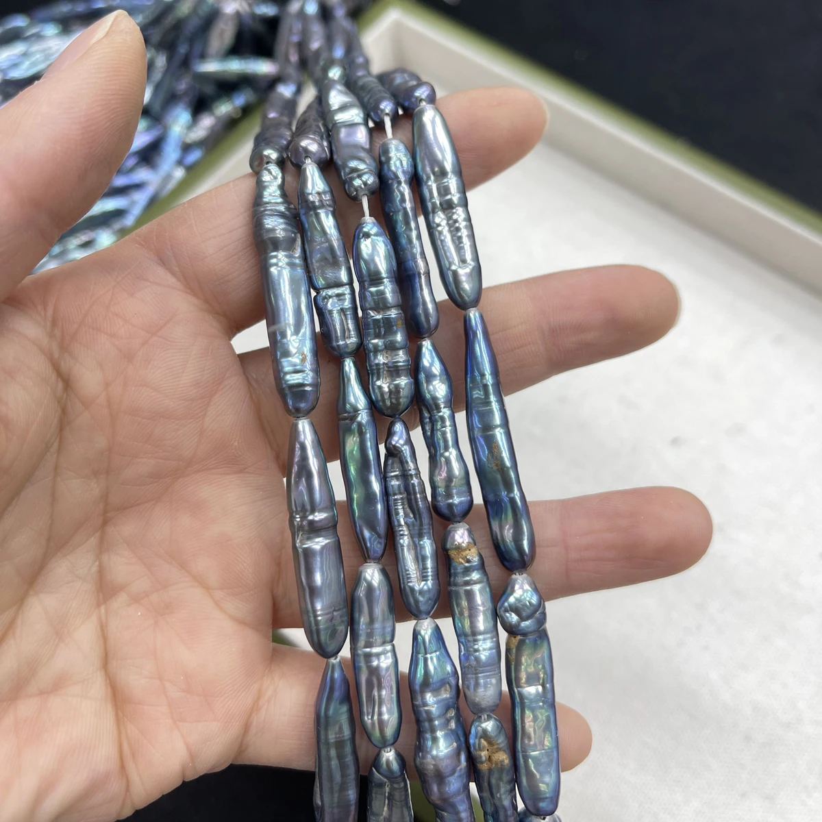 

Baroque Natural Freshwater Pearl Biwa Black Pearl Beads for Jewelry Making DIY Women Men Necklace Earrings Crafts Accessories